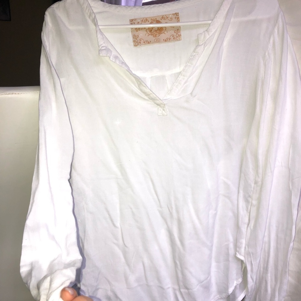 Bella Dahl Long Sleeve White V-Neck